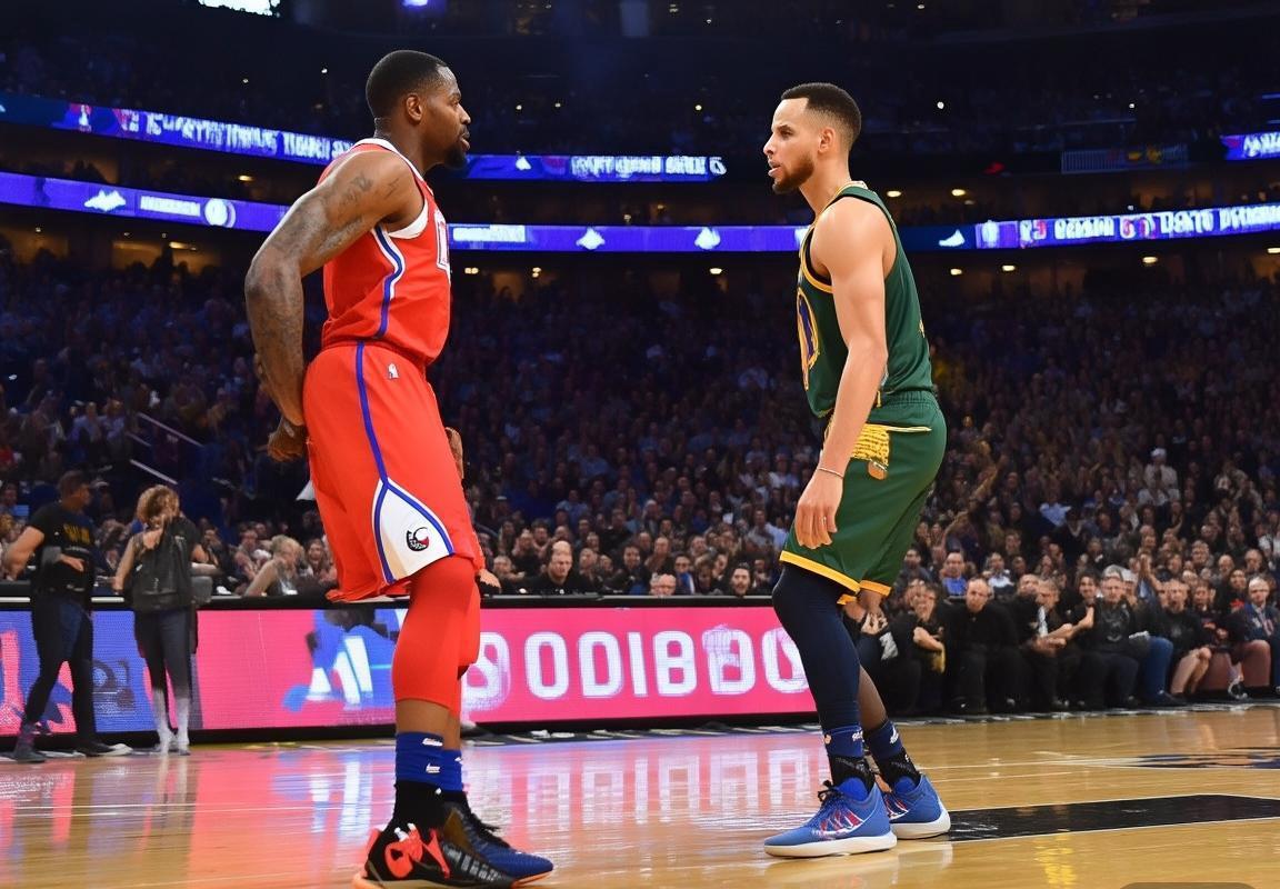 2017年NBA快船VS勇士巅峰对决：火花四溅的篮球传奇(图3)